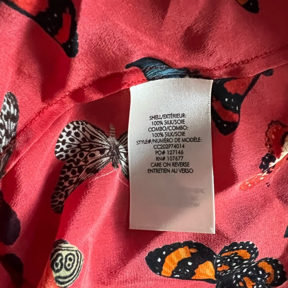 Alice + Olivia Martel Flutter Sleeve Blouse Poppy - Picture 8 of 13